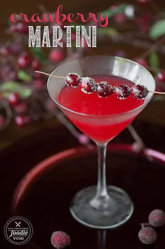 Cranberry Martini with Fresh Cranberry Sauce