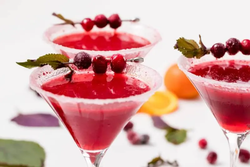 Spicy Cinnamon Red Mint Cranberry Martini