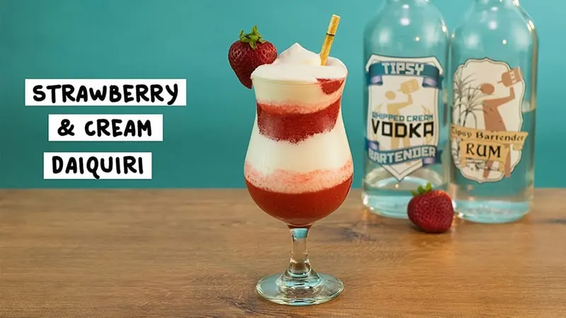 Strawberry and Cream Daiquiri by Tipsy Bartender