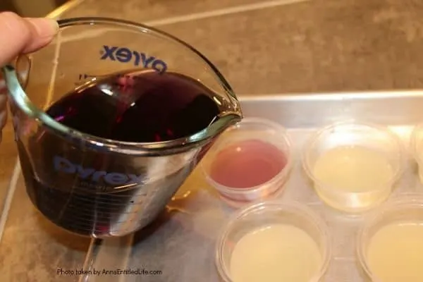 Layered Peanut Butter and Jelly Jello Shots