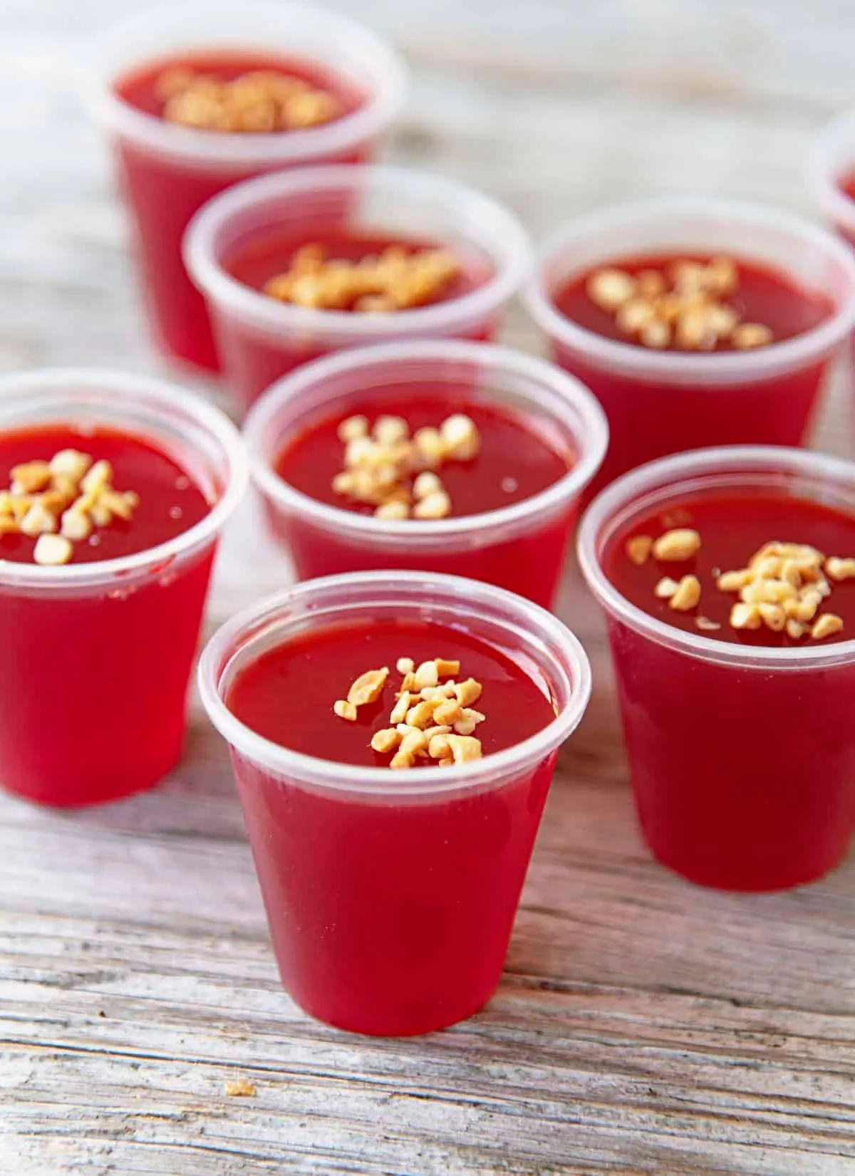 Peanut Butter Raspberry Jello Shots
