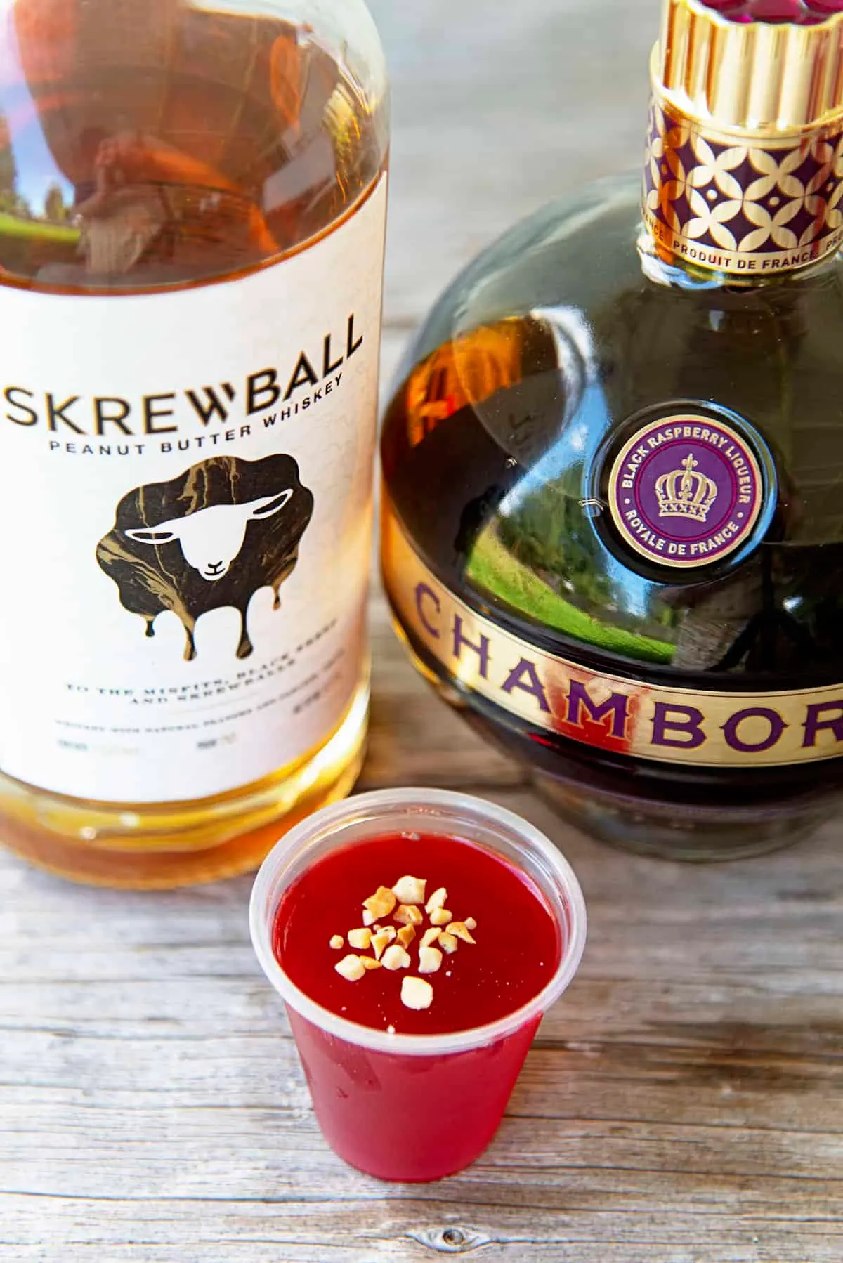 Peanut Butter Raspberry Jello Shots