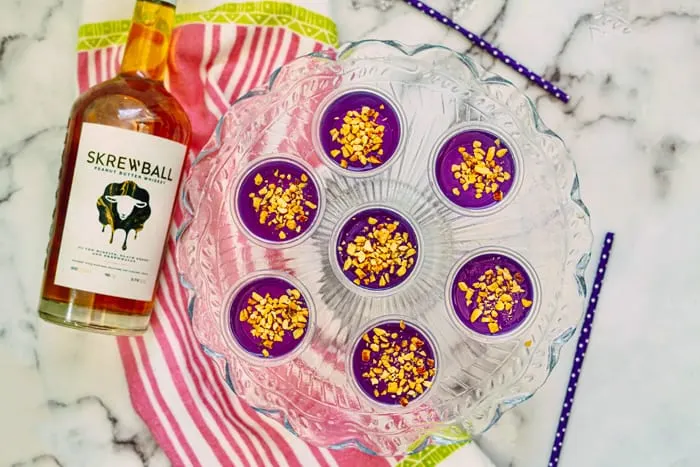 Purple Peanut Butter and Jelly Jello Shots