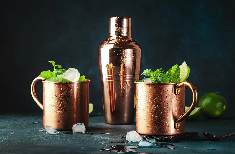 Drinks Served in Copper Mugs