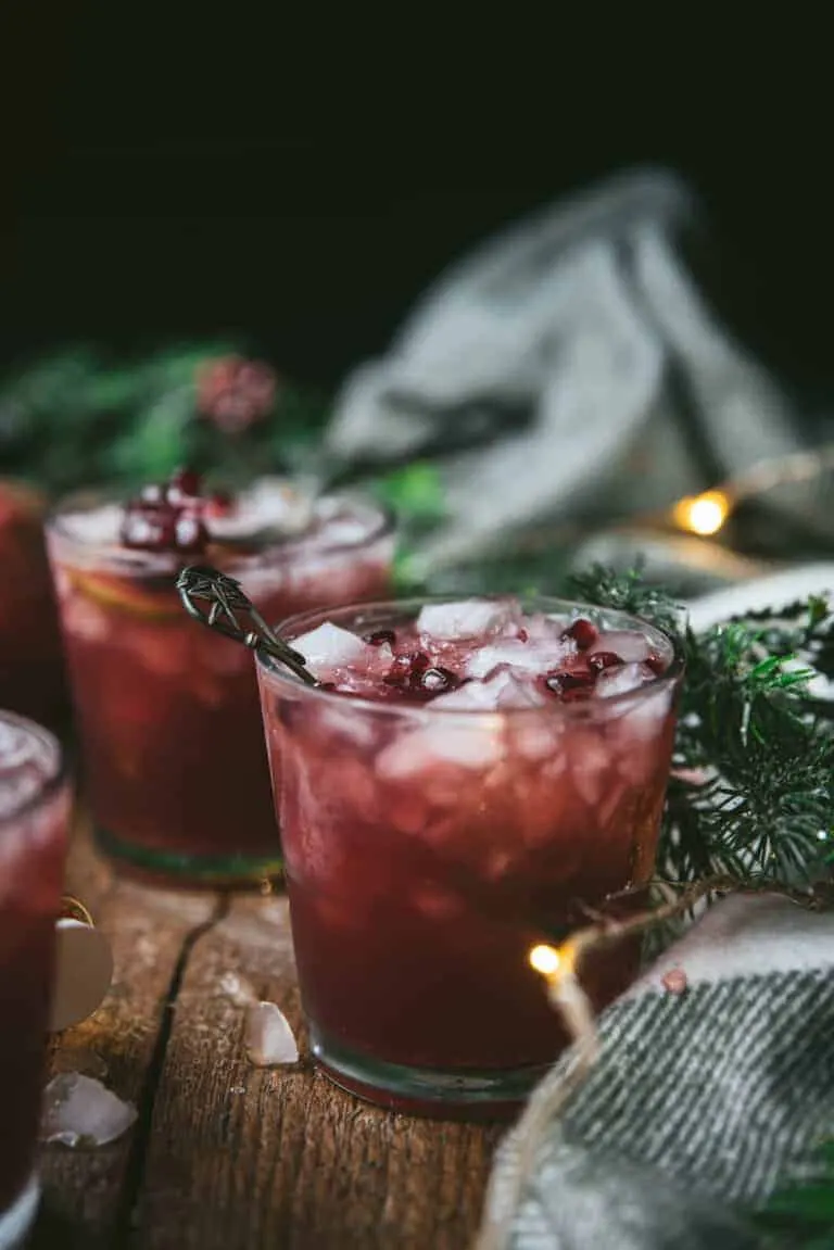 Pomegranate Ginger Bourbon Cocktail