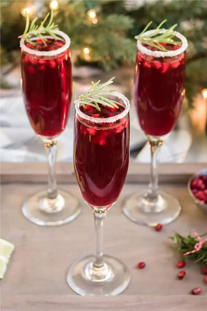Simple Elegant Holiday Pomegranate Mimosa