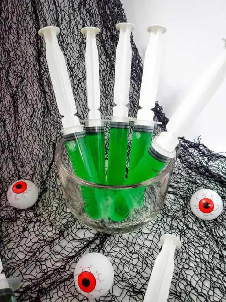 Biohazard Green Ooze Rum Jello Shot Injectors