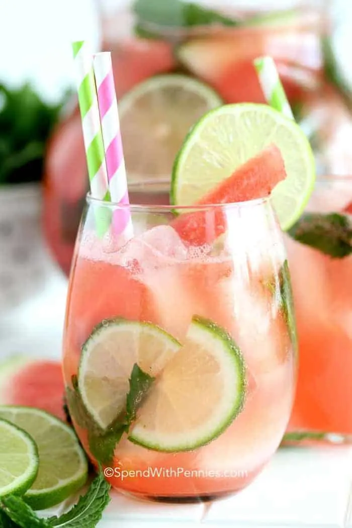 Fresh Watermelon Mojitos