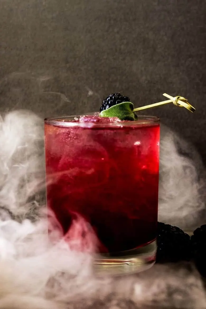 Smoking Blackberry Sage Margarita for Halloween
