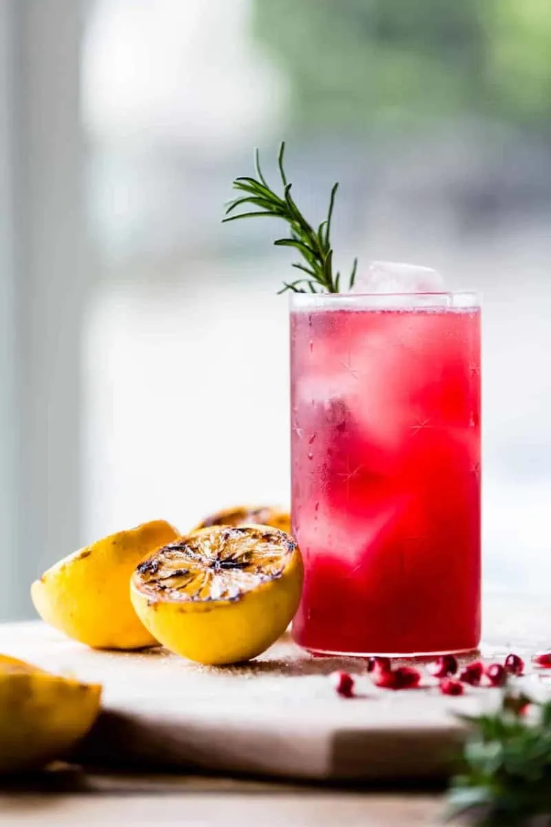 Pomegranate Vodka Cocktail with Lemon & Rosemary