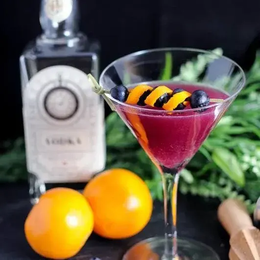 The Garnet Blueberry Martini
