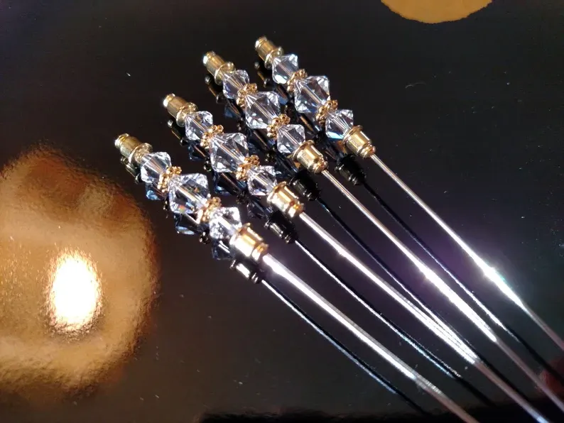 Martini Pick - Gold Clear Swarovski