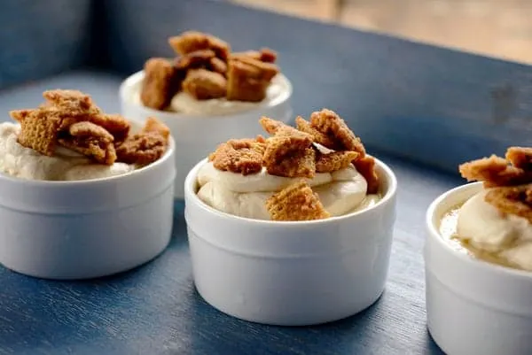 Caramel Pudding With Chex Streusel Shots