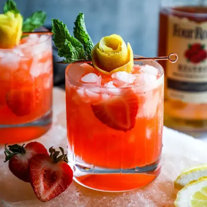 Strawberry Lemonade Keto Whiskey Smash